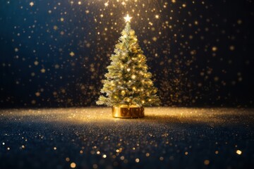 Naklejka premium Abstract Elegance: Dark Blue & Gold Particle Backgrounds for Modern Design