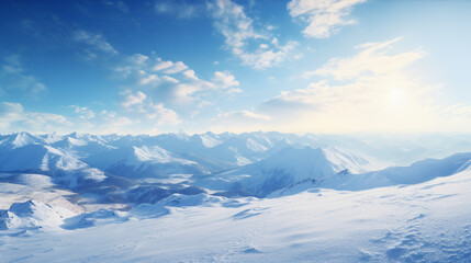 Fototapeta na wymiar Snowy winter landscape in the mountains