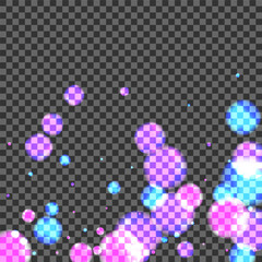 Blue Flare Background Transparent Vector. Dot Christmas Template. Light Design. Blur Spot Celebration Texture. Purple Grain.