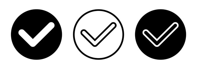 simple icon of correct check button - obrazy, fototapety, plakaty