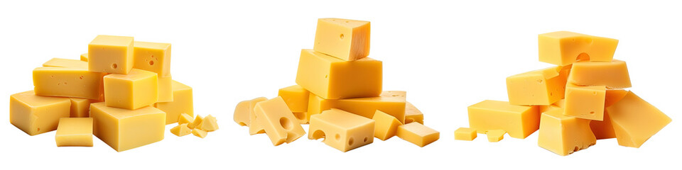 Stacks of Cheese isolated on a transparent background
