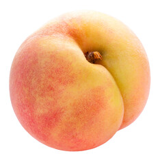 Golden Peach isolated on white background, Yellow Peach fruits on white PNG file.
