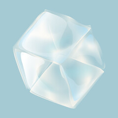 Ice cubes cartoon style, flat. freeze water picture. Freeze crystal, solid ice cube illustration. Eps 10