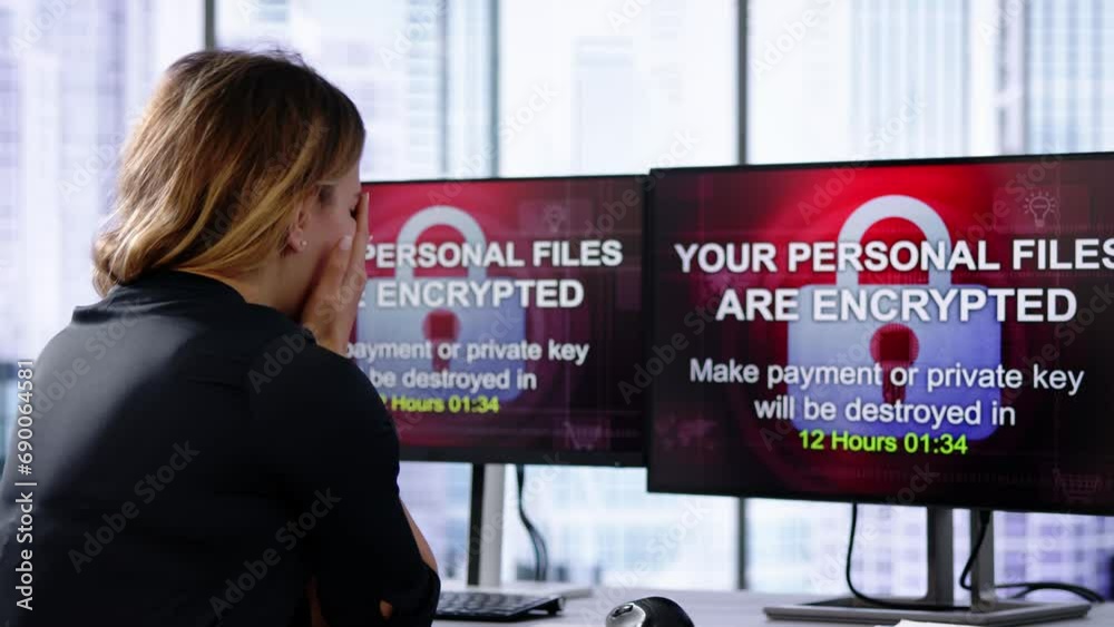 Poster ransomware extortion attack. hacked laptop password