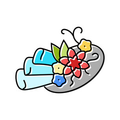 fascinator hat cap color icon vector. fascinator hat cap sign. isolated symbol illustration