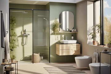 New and modern bathroom - Powered by Adobe