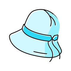 cloche hat cap color icon vector. cloche hat cap sign. isolated symbol illustration
