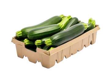 Harvest of Zucchinis: A Box Overflowing with Fresh Bounty isolated on transparent background