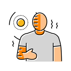 sunburn hot color icon vector. sunburn hot sign. isolated symbol illustration