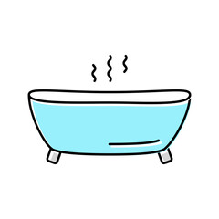 hot bath color icon vector. hot bath sign. isolated symbol illustration