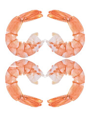 Shrimps on a white background. Seafood
