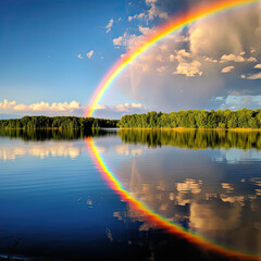 the vibrant colors of a double rainbow 