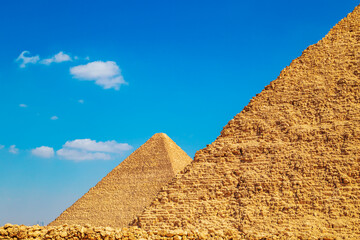 Fototapeta na wymiar Great Egyptian pyramids. Pyramids of Cheops and Khafre.