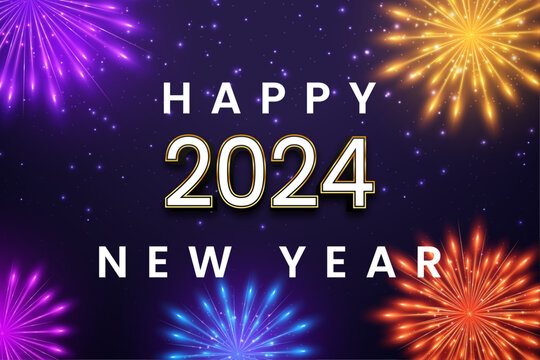 Happy new year 2024 celebration background