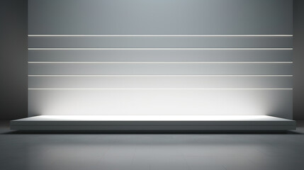 Obraz premium Illuminated, minimalist presentation mock up with white panels, hidden lighting and shadows
