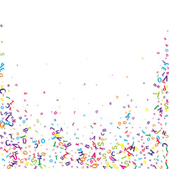 Scattered letters of latin alphabet. Colorful