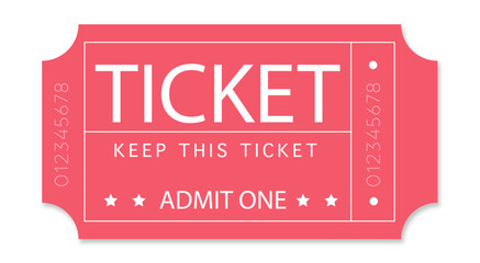Ticket design, Ticket design template., admit one ticket, illustration of a ticket, admit one ticket isolated