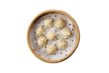 Chinese dumplings with juicy white background