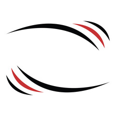 Decals for sports cars, racing cars, red and black. Stylish curvy decals. Vector template design sticker for car body