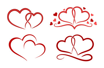 A set of stylized  hearts symbols.

