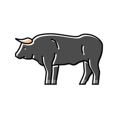 bull standing animal color icon vector. bull standing animal sign. isolated symbol illustration