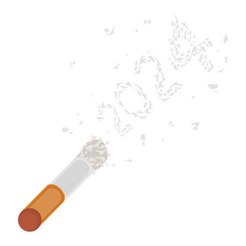 Cigarette ashes printing 2024 concept, Twenty Twenty four splash vector icon design, Happy New Year 2024 Symbol, HNY Wishes Sign, New Years Eve celebration Element stock illustration
