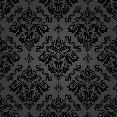 Orient classic pattern. Seamless abstract dark background with vintage elements. Orient black pattern. Ornament for wallpapers and packaging
