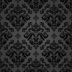 Orient classic pattern. Seamless abstract dark background with vintage elements. Orient black pattern. Ornament for wallpapers and packaging