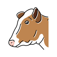 cow head animal color icon vector. cow head animal sign. isolated symbol illustration