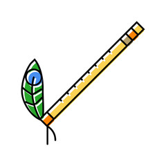 krishna flute hinduism color icon vector. krishna flute hinduism sign. isolated symbol illustration © vectorwin
