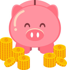 piggy bank and coins Saving Money