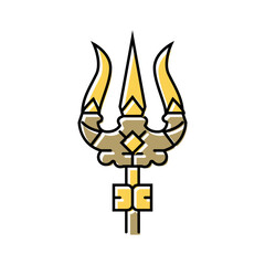shiva trident trishul color icon vector. shiva trident trishul sign. isolated symbol illustration