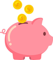 piggy bank and coins Saving Money
