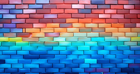 Colorful Brick wall, ai generated.