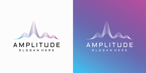 Sound wave. Amplitude wave. Color waves vector logo design