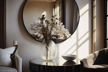 Detail of mirror in living room