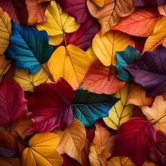 A symphony of autumn leaves in various hues