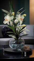 flowers in a vase, modern, wallpaper