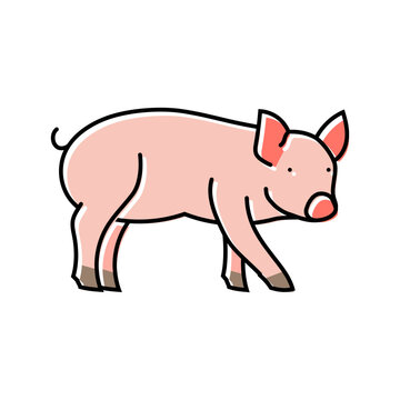cute piglet pig farm color icon vector. cute piglet pig farm sign. isolated symbol illustration