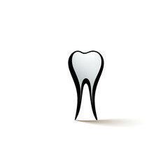 minimalistic logo emblem symbol tooth for dental dentist clinic on white background