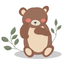 Cute Bear Faceless Vector Illustration
