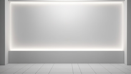 Simple, abstract, minimal background mock up, white decorative panels, hidden lighting, shadow