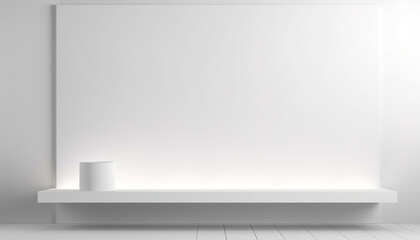 Simple, abstract, minimal background mock up, white decorative panels, hidden lighting, shadow