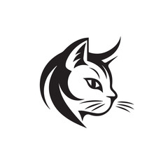 Cat in cartoon, doodle style. Isolated 2d vector illustration in logo, icon, sketch style, Eps 10, black and white. AI Generative
