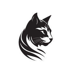 Obraz premium Cat in cartoon, doodle style. Isolated 2d vector illustration in logo, icon, sketch style, Eps 10, black and white. AI Generative