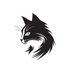 Cat in cartoon, doodle style. Isolated 2d vector illustration in logo, icon, sketch style, Eps 10, black and white. AI Generative