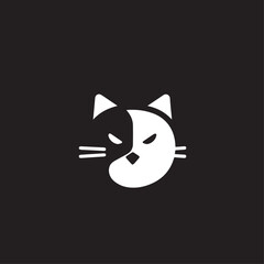 Fototapeta premium Cat in cartoon, doodle style. Isolated 2d vector illustration in logo, icon, sketch style, Eps 10, black and white. AI Generative