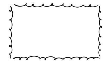 line art frame. for a text, logo, or designs. View from above. Hand drawn vector illustration.