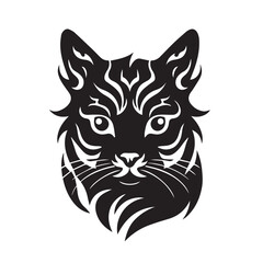 Cat in cartoon, doodle style. Isolated 2d vector illustration in logo, icon, sketch style, Eps 10, black and white. AI Generative