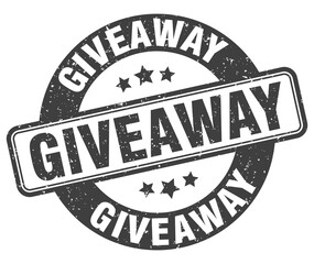 giveaway stamp. giveaway label. round grunge sign